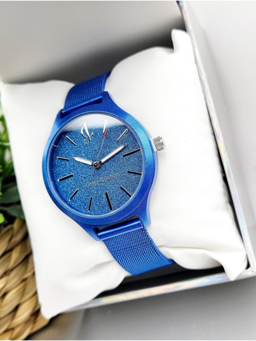 Juicy Couture Sparkling Blue Mesh Strap Watch